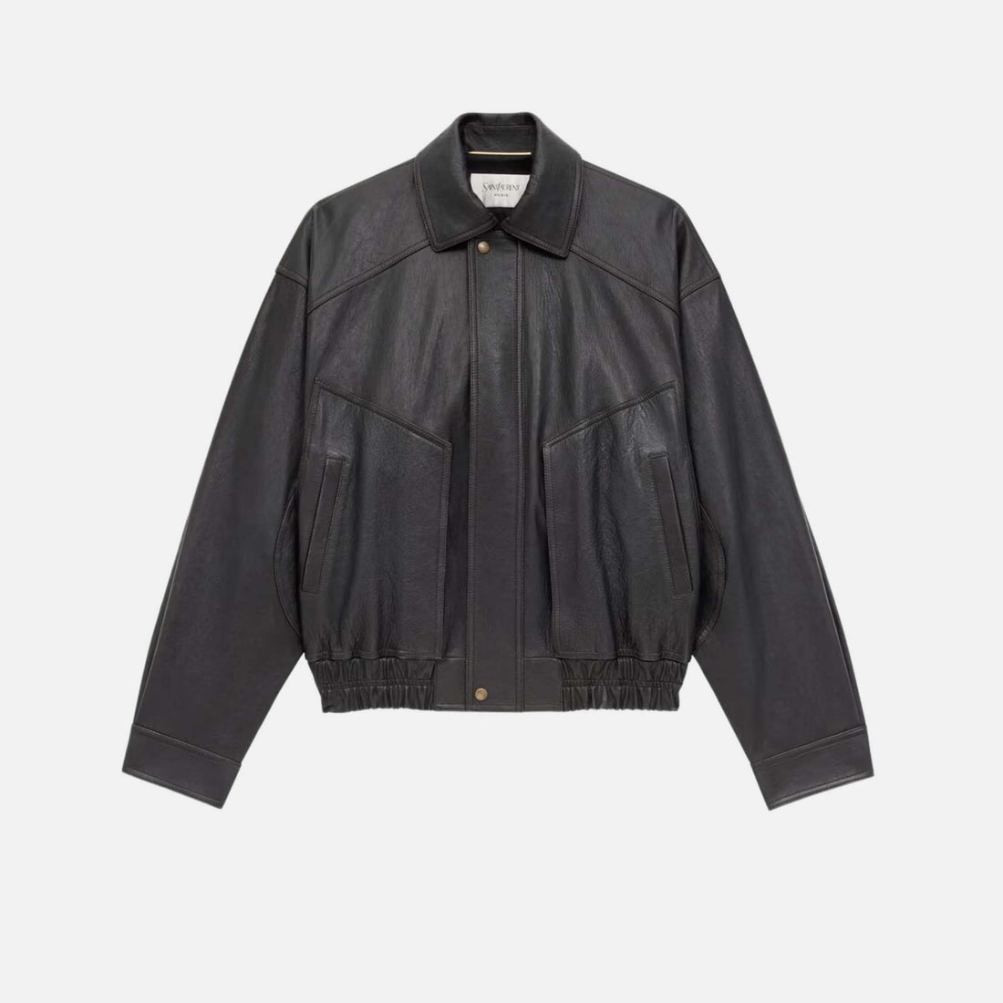 Yves Saint Laurent Bomber Jacket In Grained Lambskin, Front