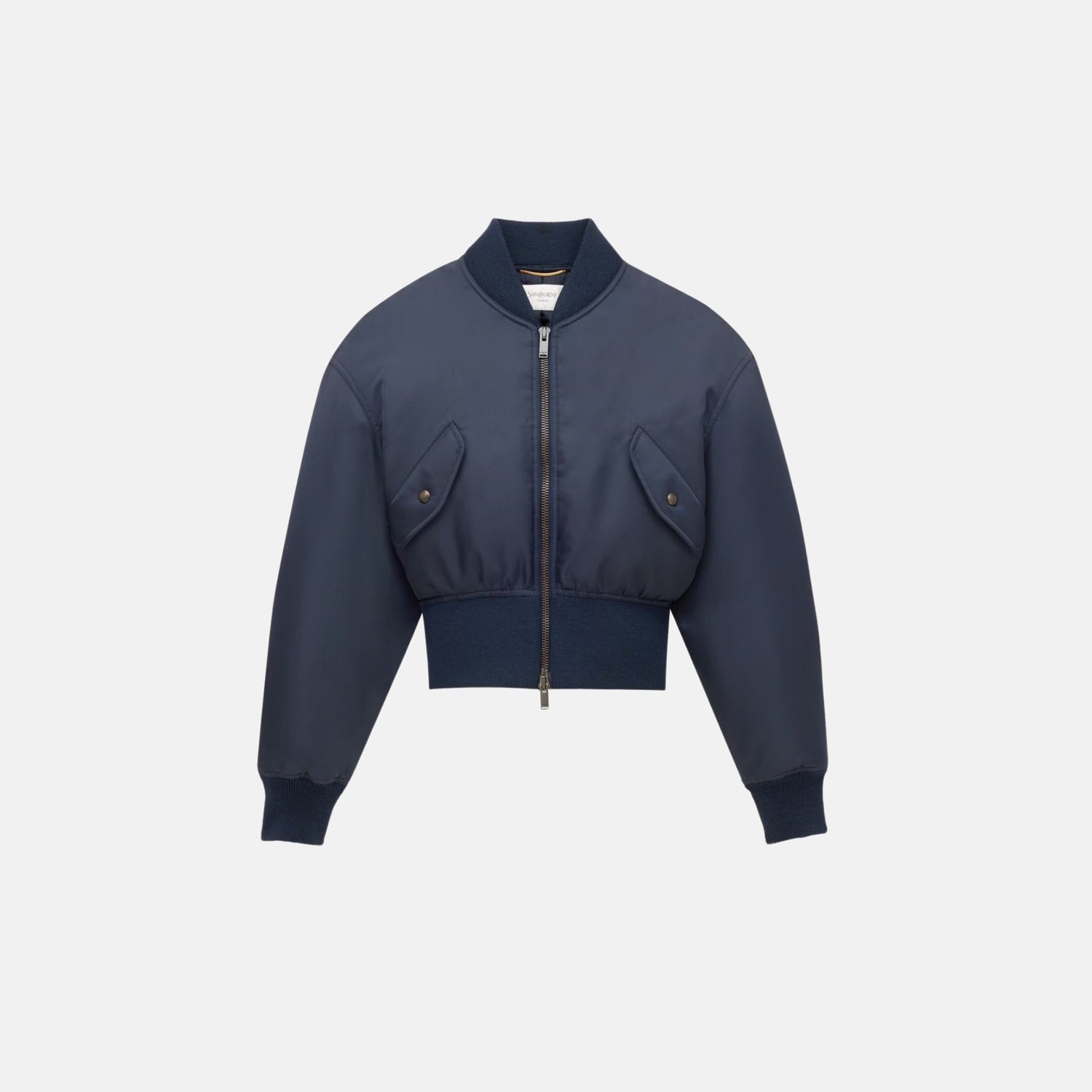 Yves Saint Laurent Bomber Jacket In Nylon, Marine, Front