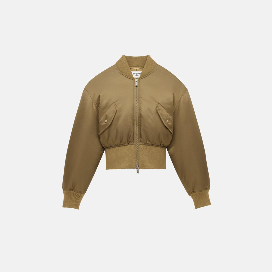 Yves Saint Laurent Bomber Jacket In Shiny Nylon, Front