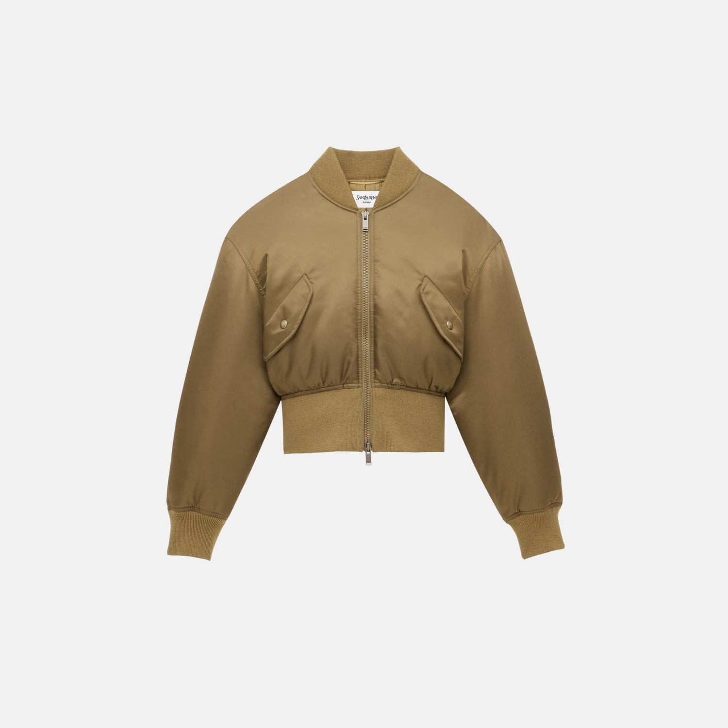 Yves Saint Laurent Bomber Jacket In Shiny Nylon, Front