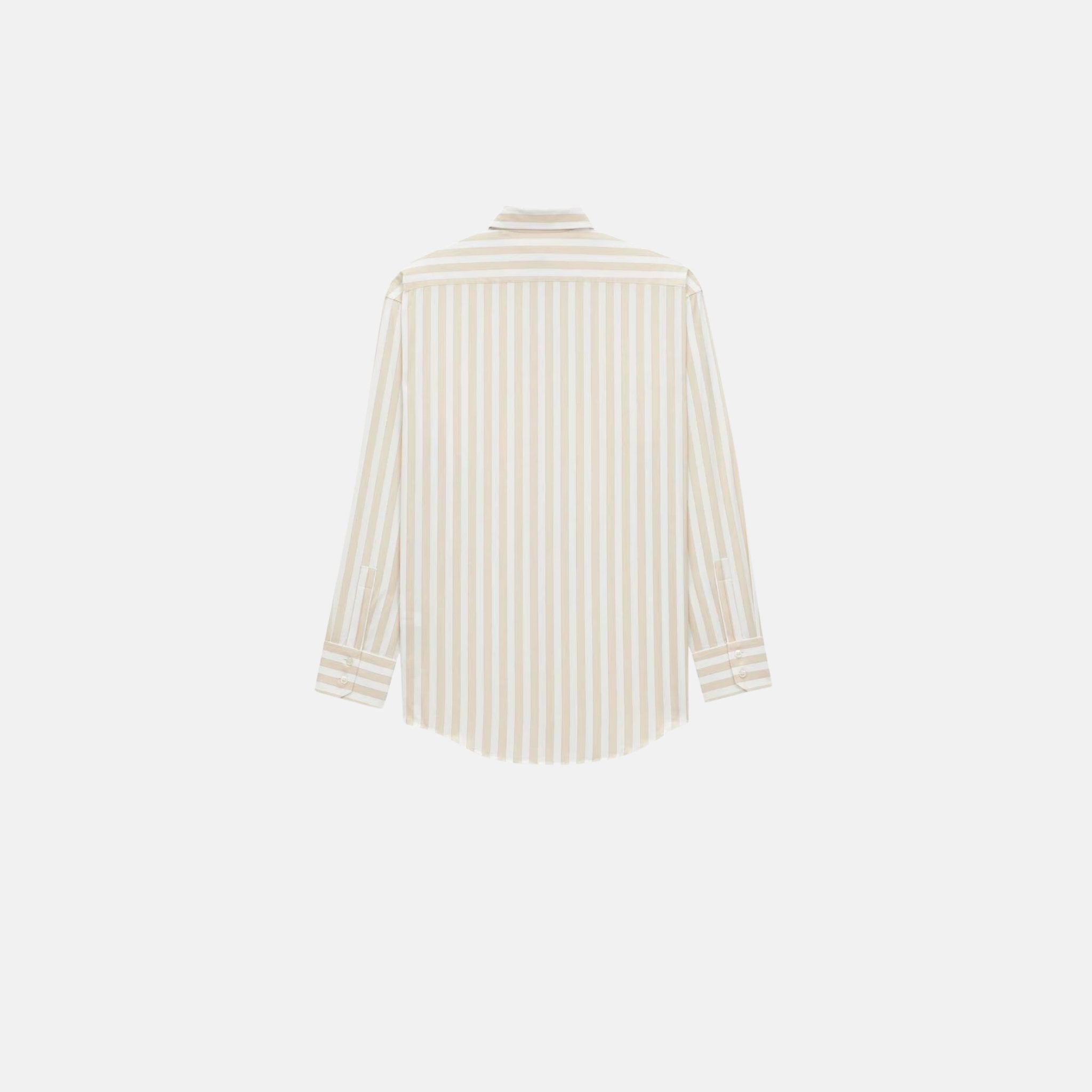 Yves Saint Laurent Cassandre Shirt In Striped Cotton, Back