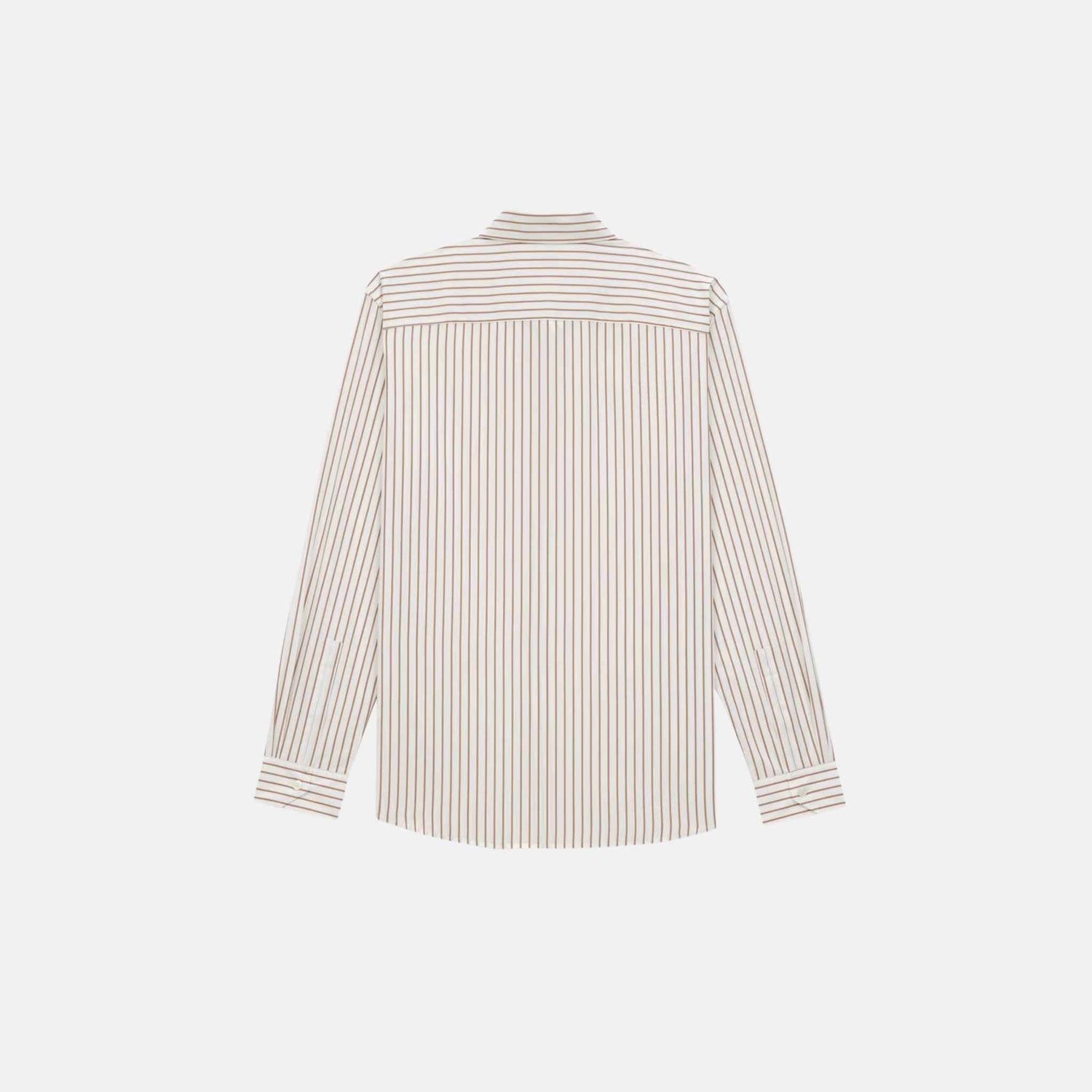 Yves Saint Laurent Cassandre Shirt In Striped Cotton Poplin, Back