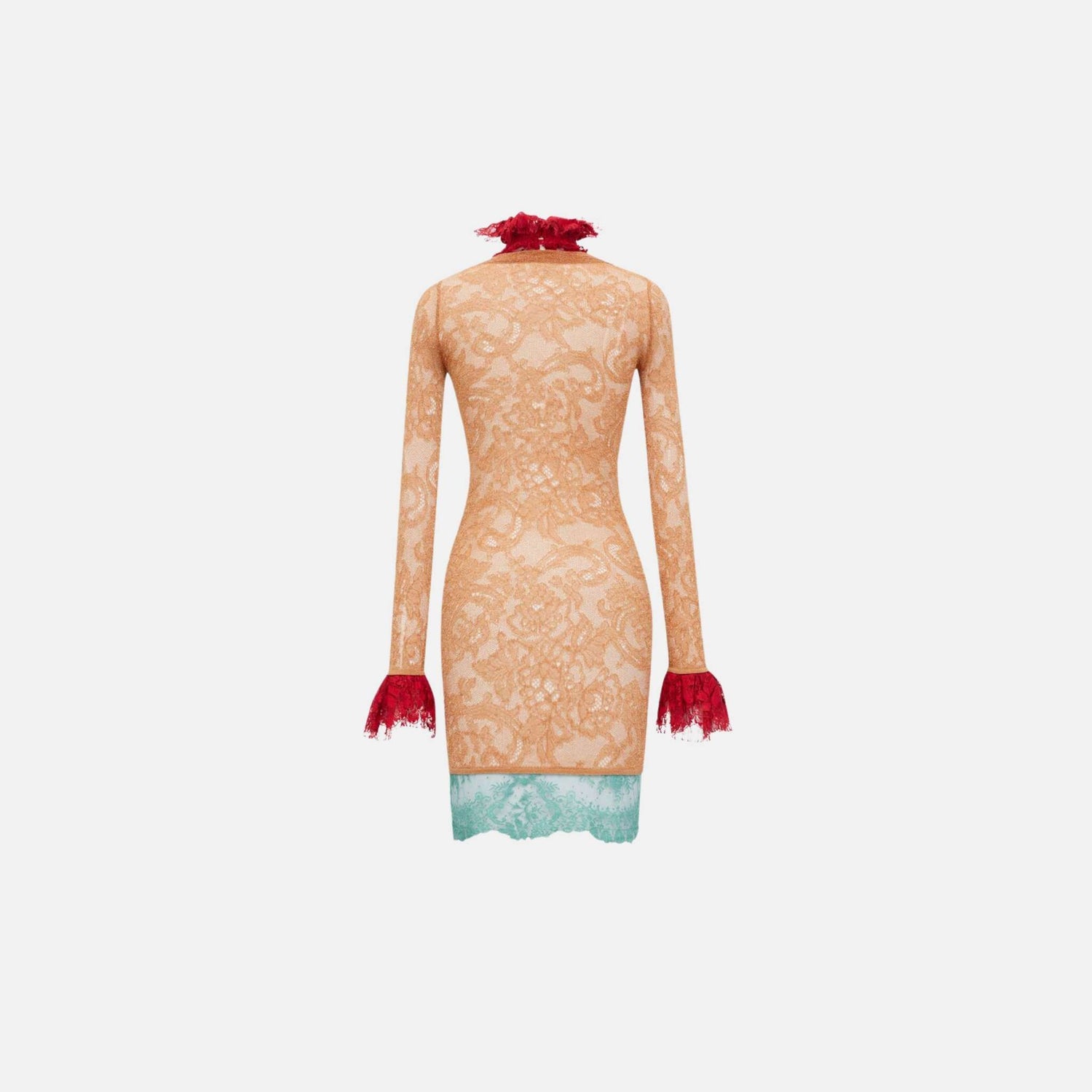 Yves Saint Laurent Dress In Lace Knit, Orange, Back