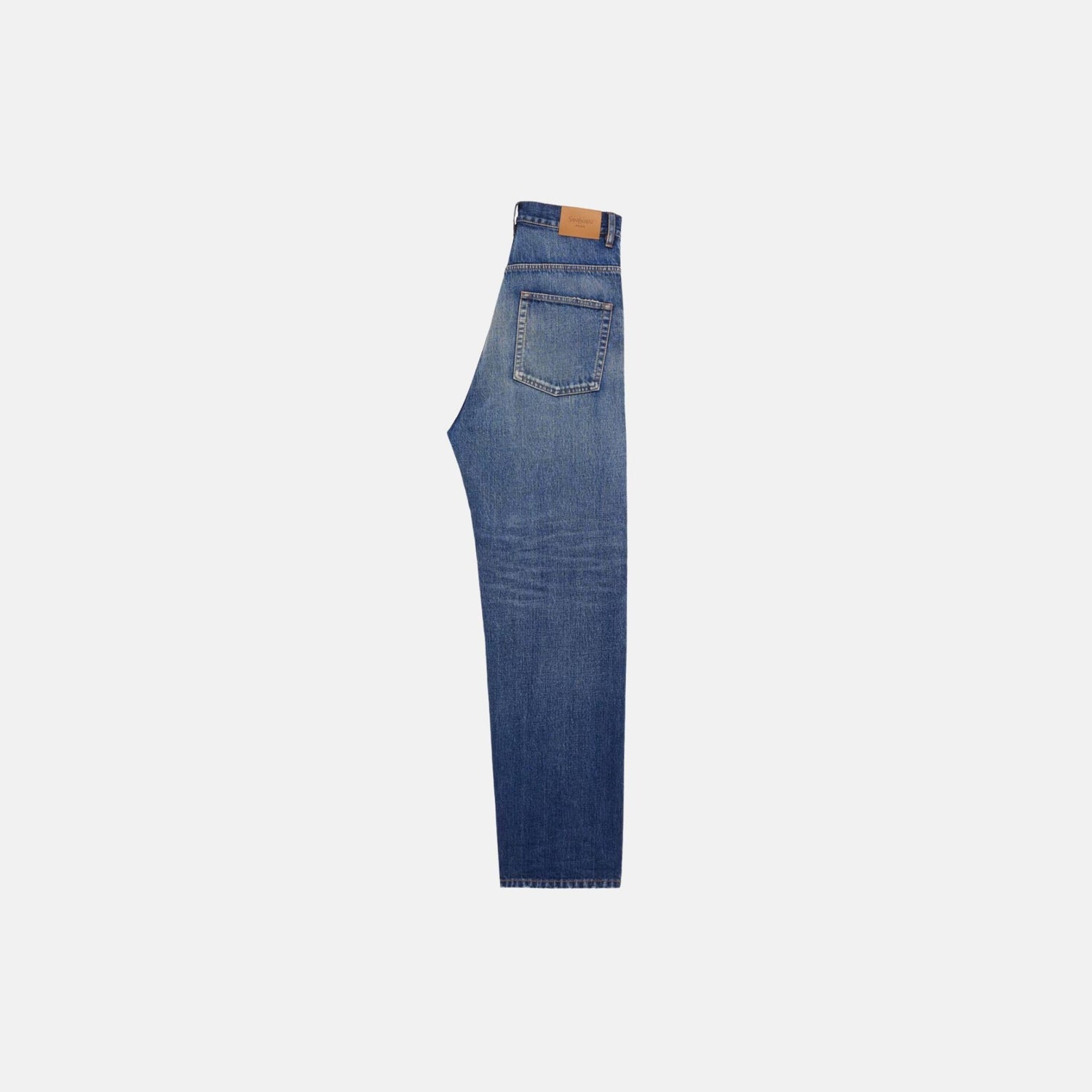 Yves Saint Laurent High Rise Jeans In Heritage Vintage Blue Denim, Side