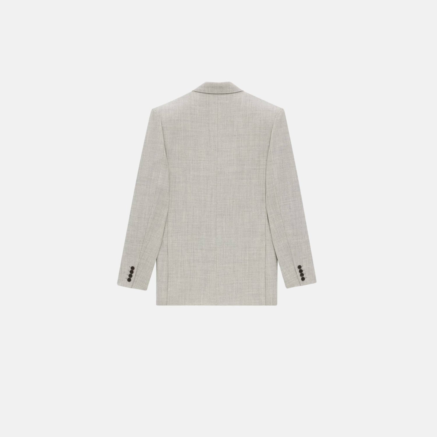 Yves Saint Laurent Jacket In Wool Chine, Grey, Back