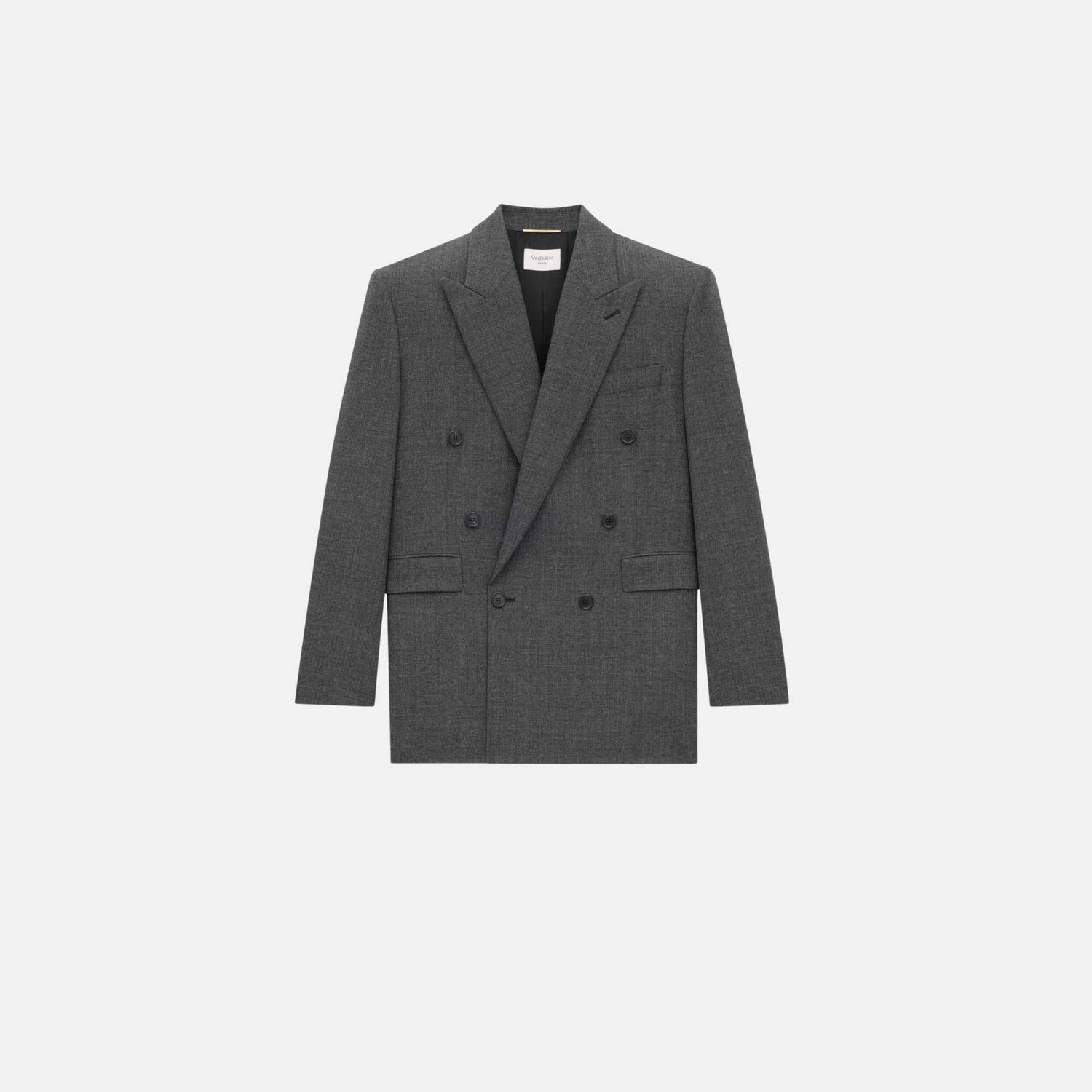 Yves Saint Laurent Jacket In Wool Chine, Gris Chine, Front