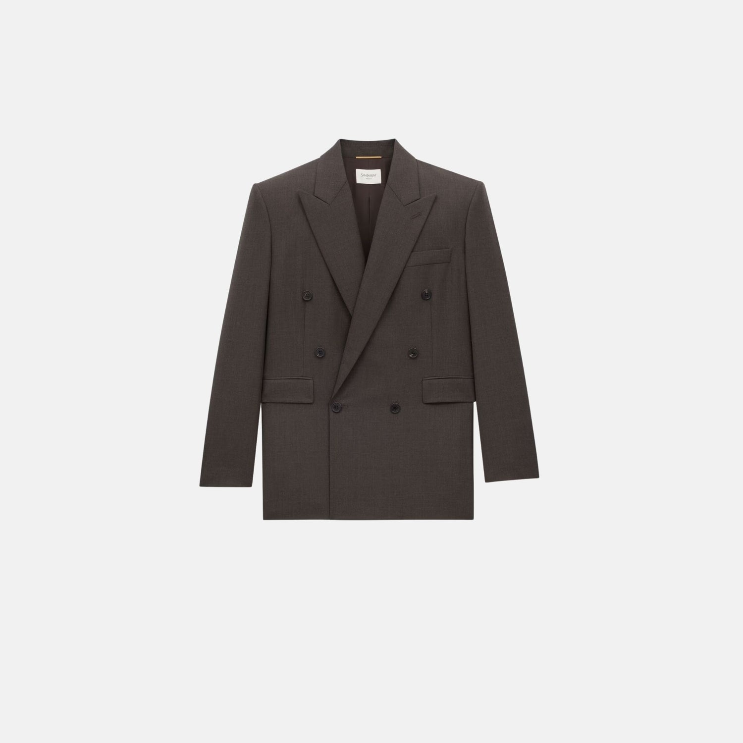 Yves Saint Laurent Jacket In Wool Chine, Maroon, Front