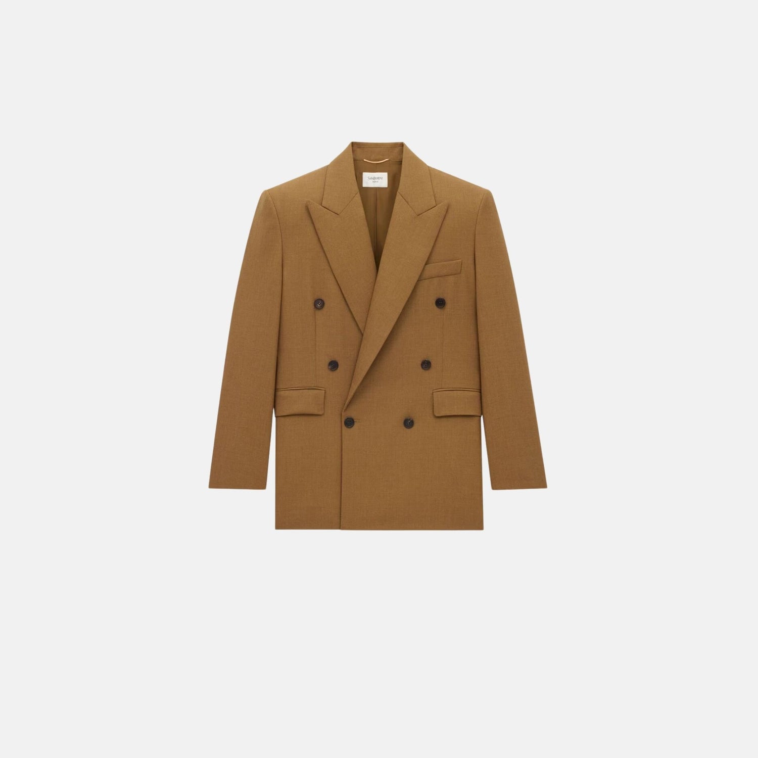 Yves Saint Laurent Jacket In Wool Chine, Moutarde, Front