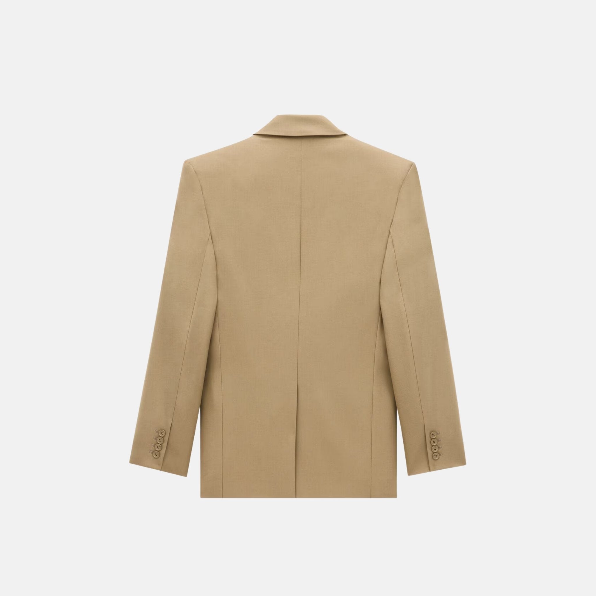 Yves Saint Laurent Jacket In Wool Gabardine, Beige Fonce, Back
