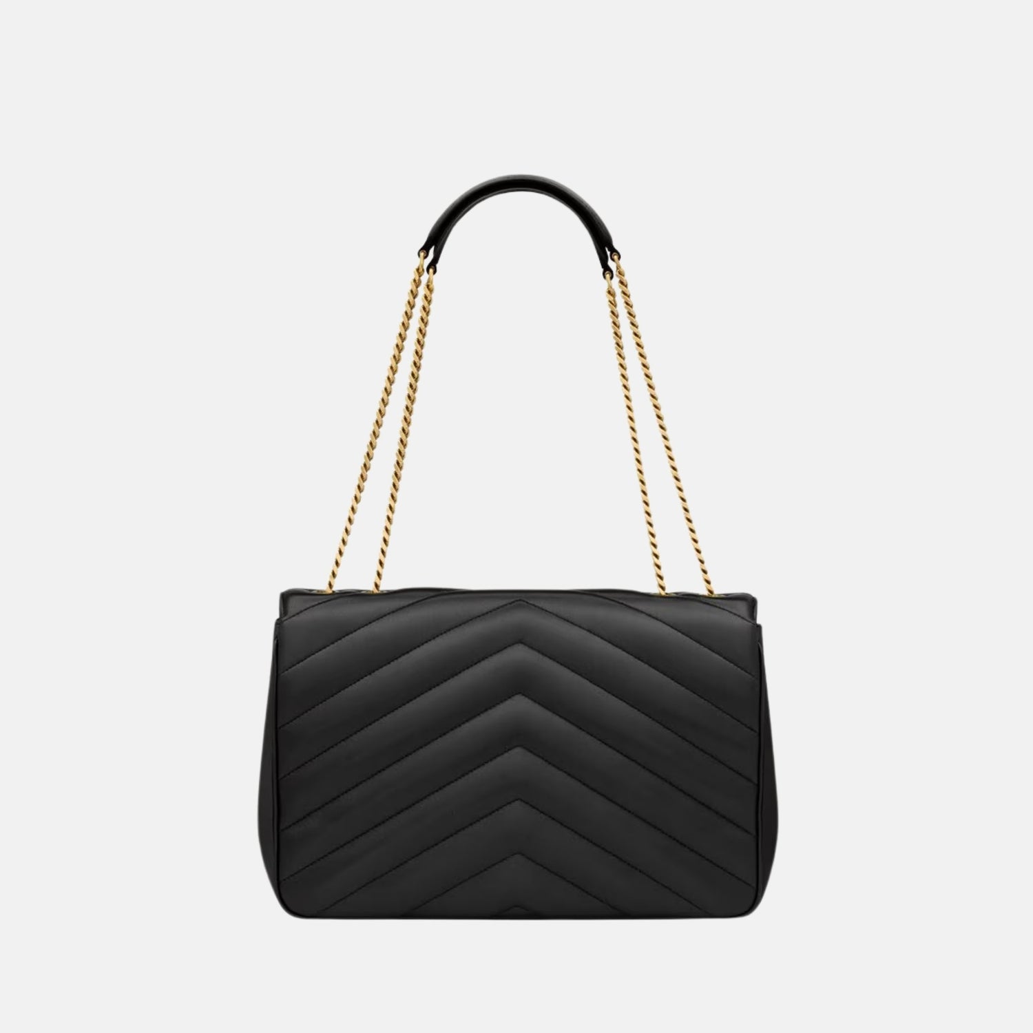 Yves Saint Laurent Loulou Large In Matelasse Lambskin, Noir, Back