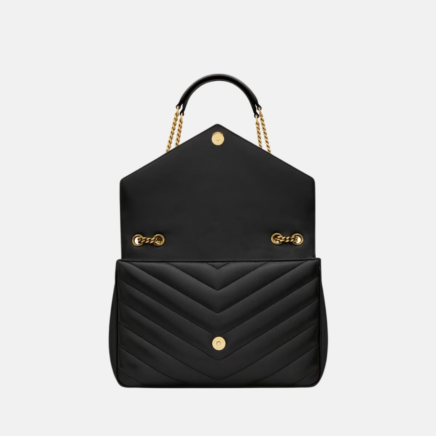 Yves Saint Laurent Loulou Large In Matelasse Lambskin, Noir, Open