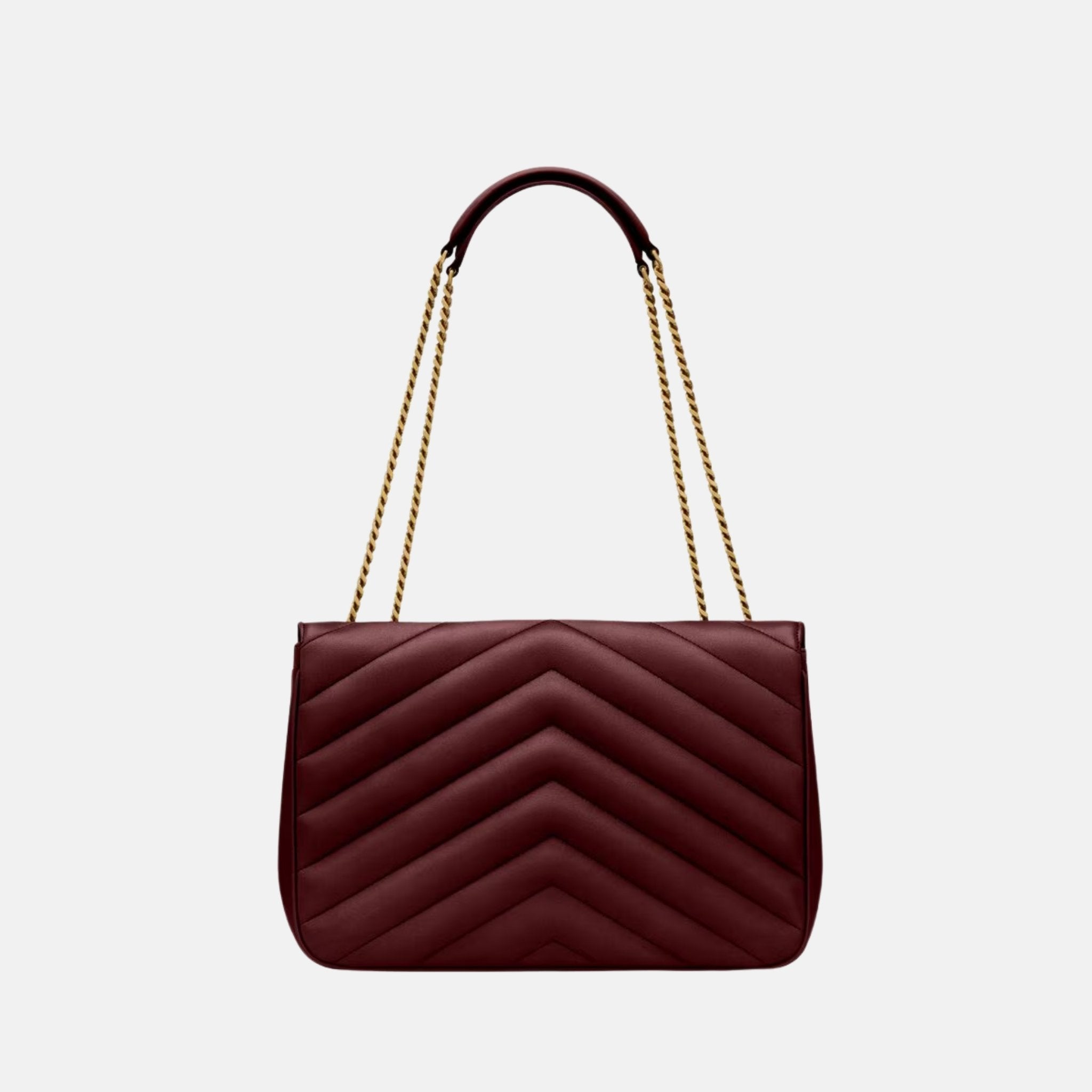 Yves Saint Laurent Loulou Large In Matelasse Lambskin, Rouge, Back