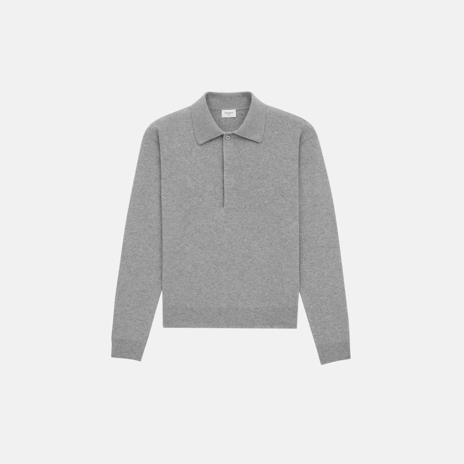 Yves Saint Laurent Polo In Wool, Grey, Front