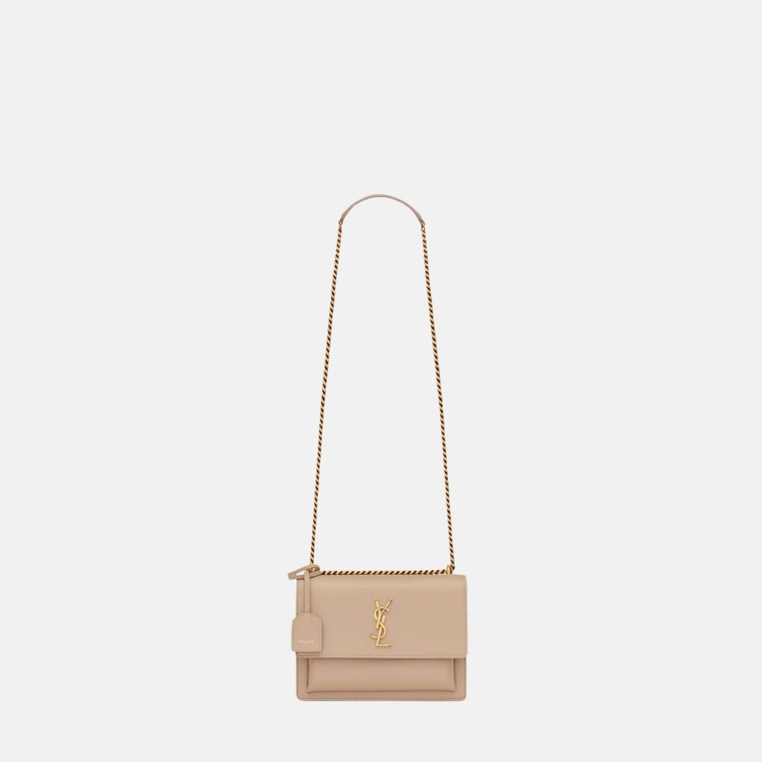 Yves Saint Laurent Sunset Medium In Smooth Leather, Beige, Front