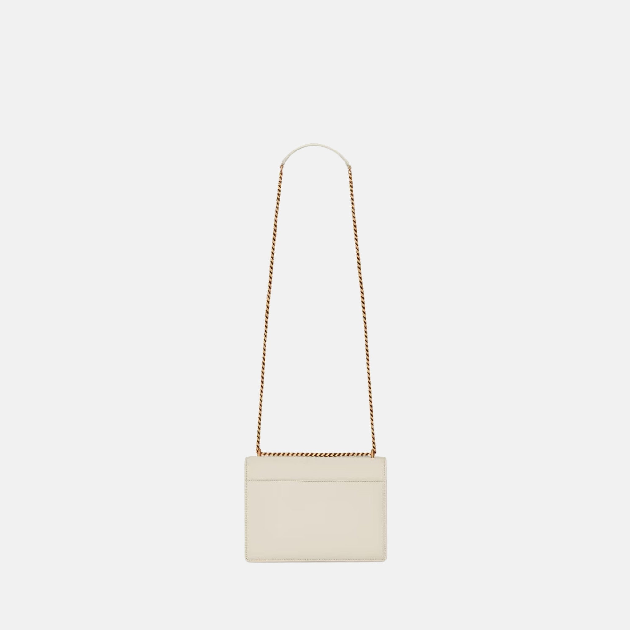 Yves Saint Laurent Sunset Medium In Smooth Leather, Blanc, Back