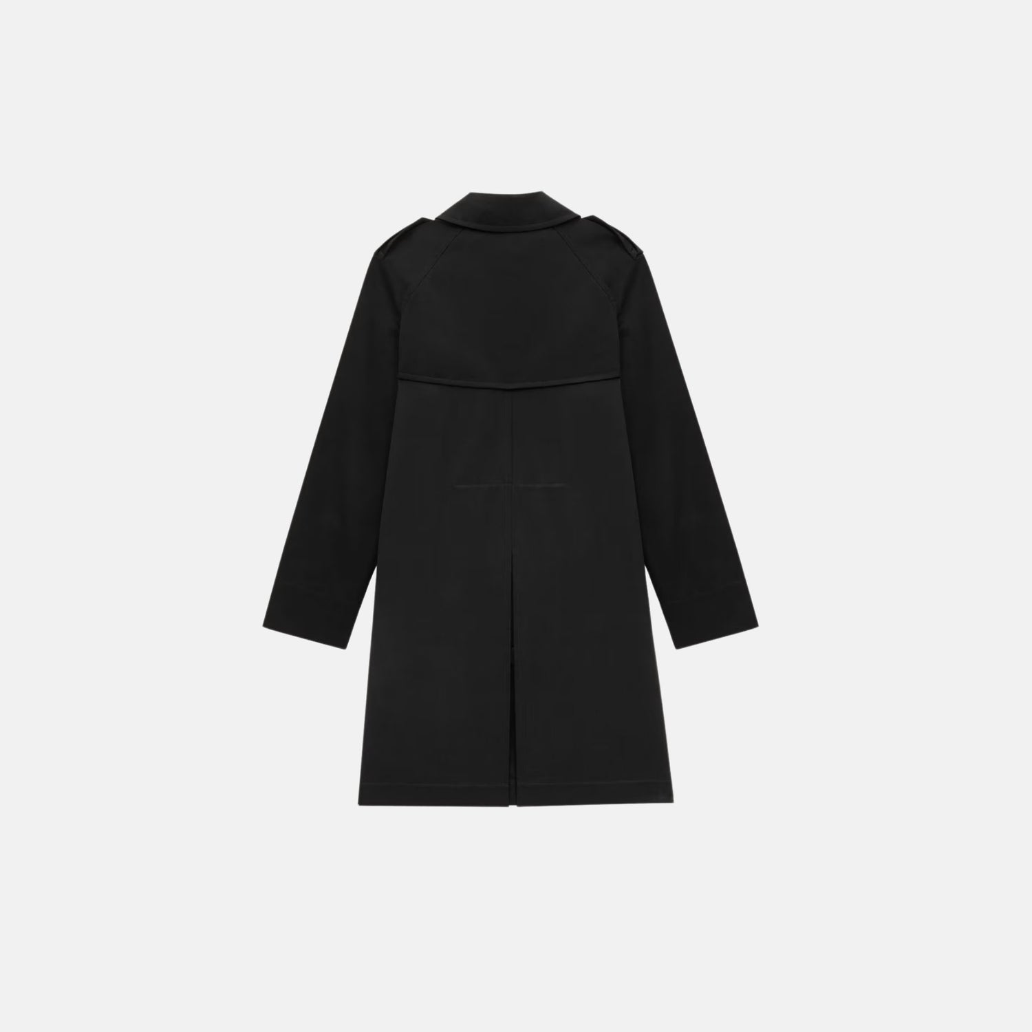 Yves Saint Laurent Trench Coat In Cotton Gabardine, Black, Back