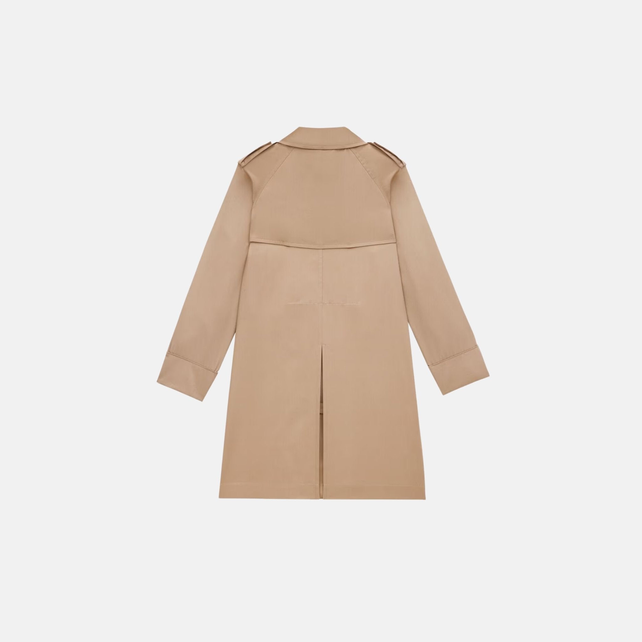 Yves Saint Laurent Trench Coat In Cotton Gabardine, Sable, Back