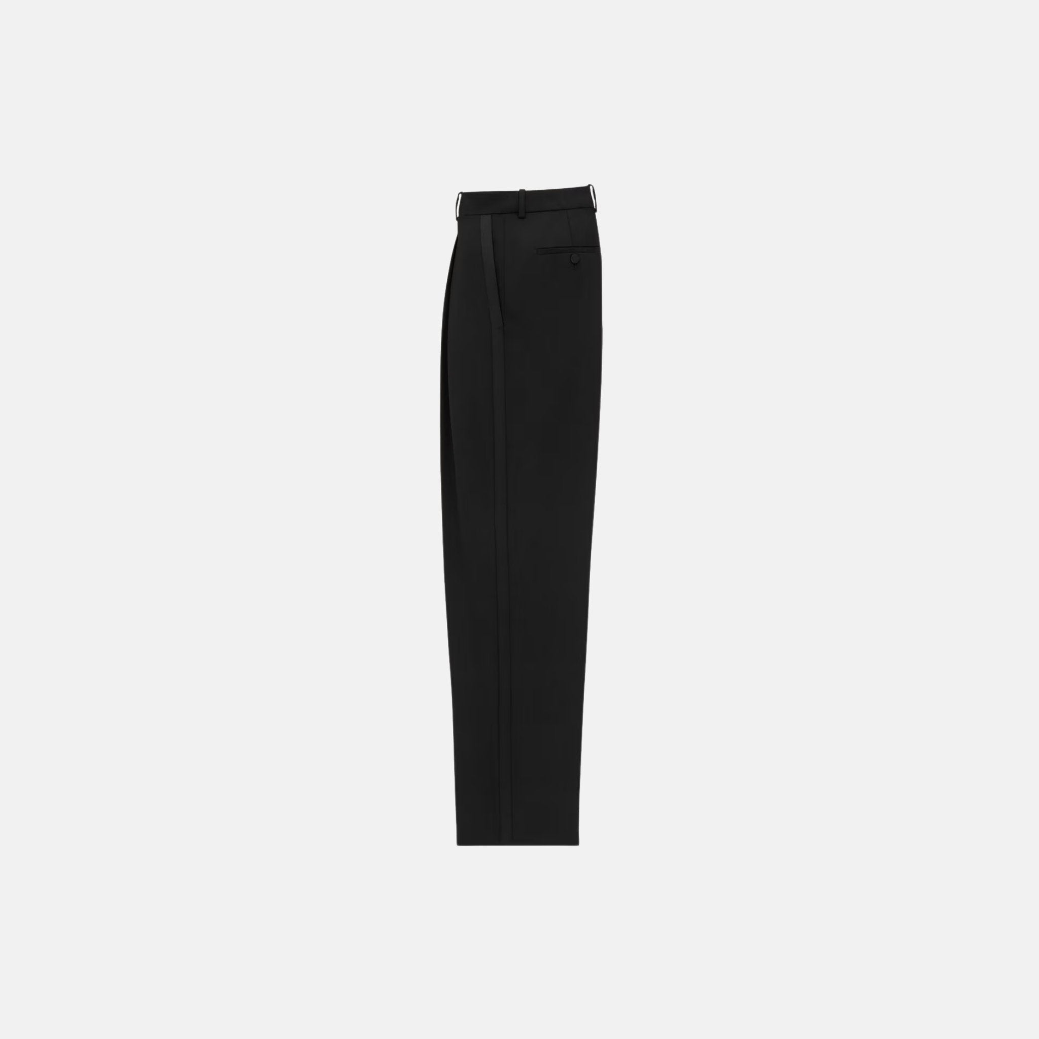 Yves Saint Laurent Tuxedo High Waisted Pants In Grain De Poudre, Side