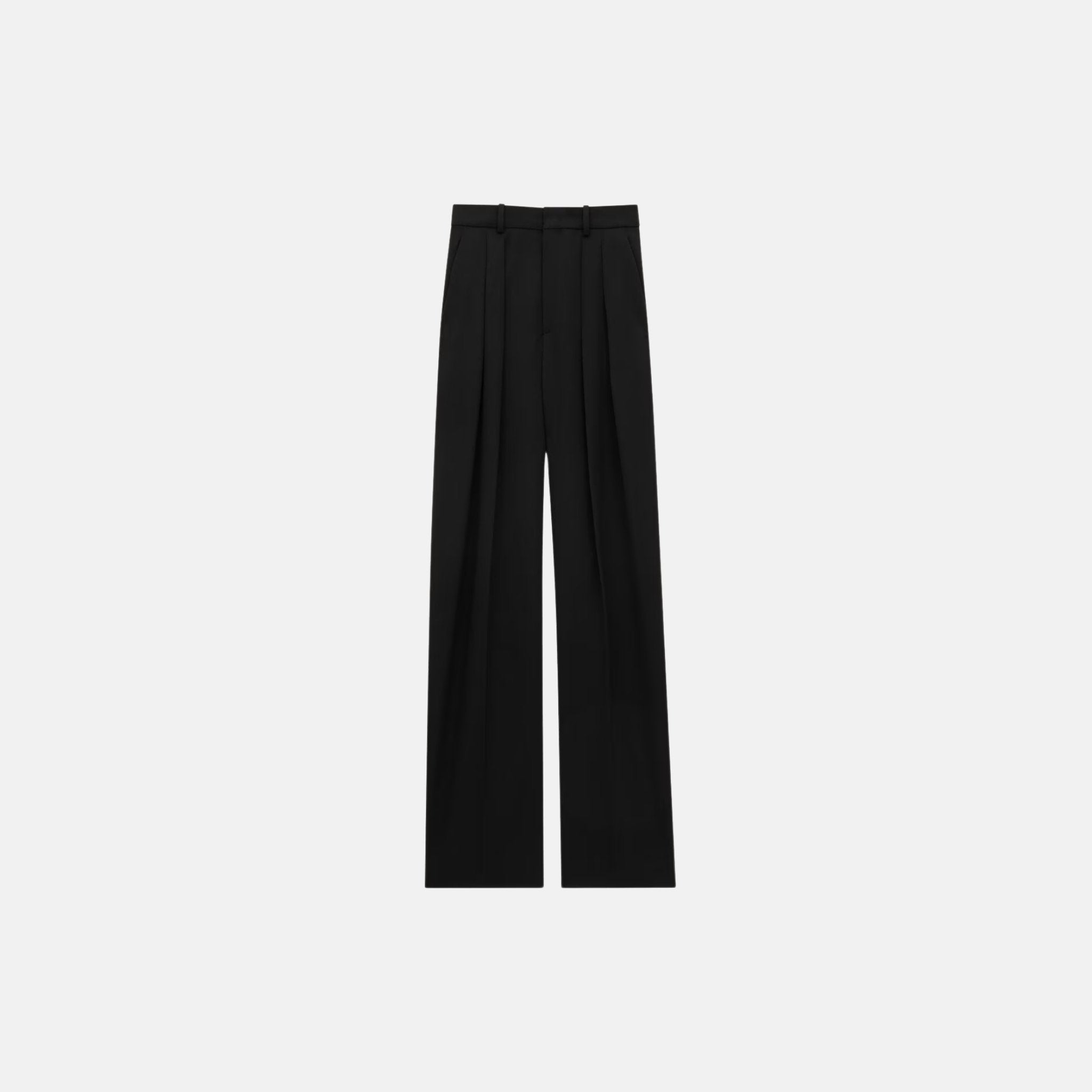 Yves Saint Laurent Wide Leg Pants In Grain De Poudre, Front