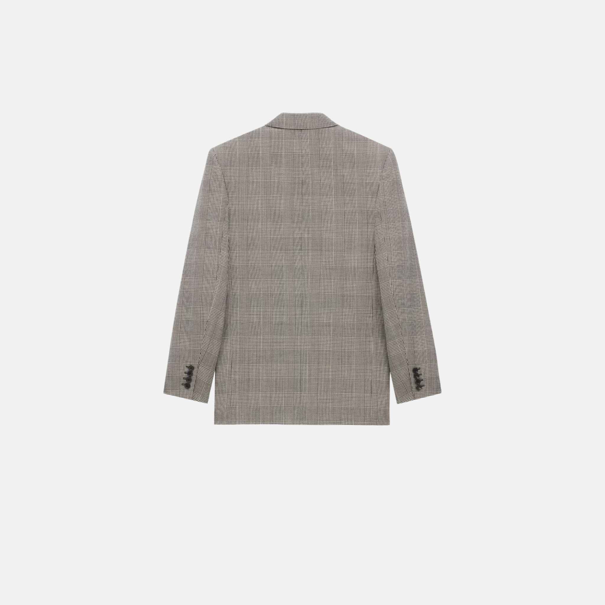 Yves Saint Laurent Yves Jacket In Prince Of Wales Wool, Back
