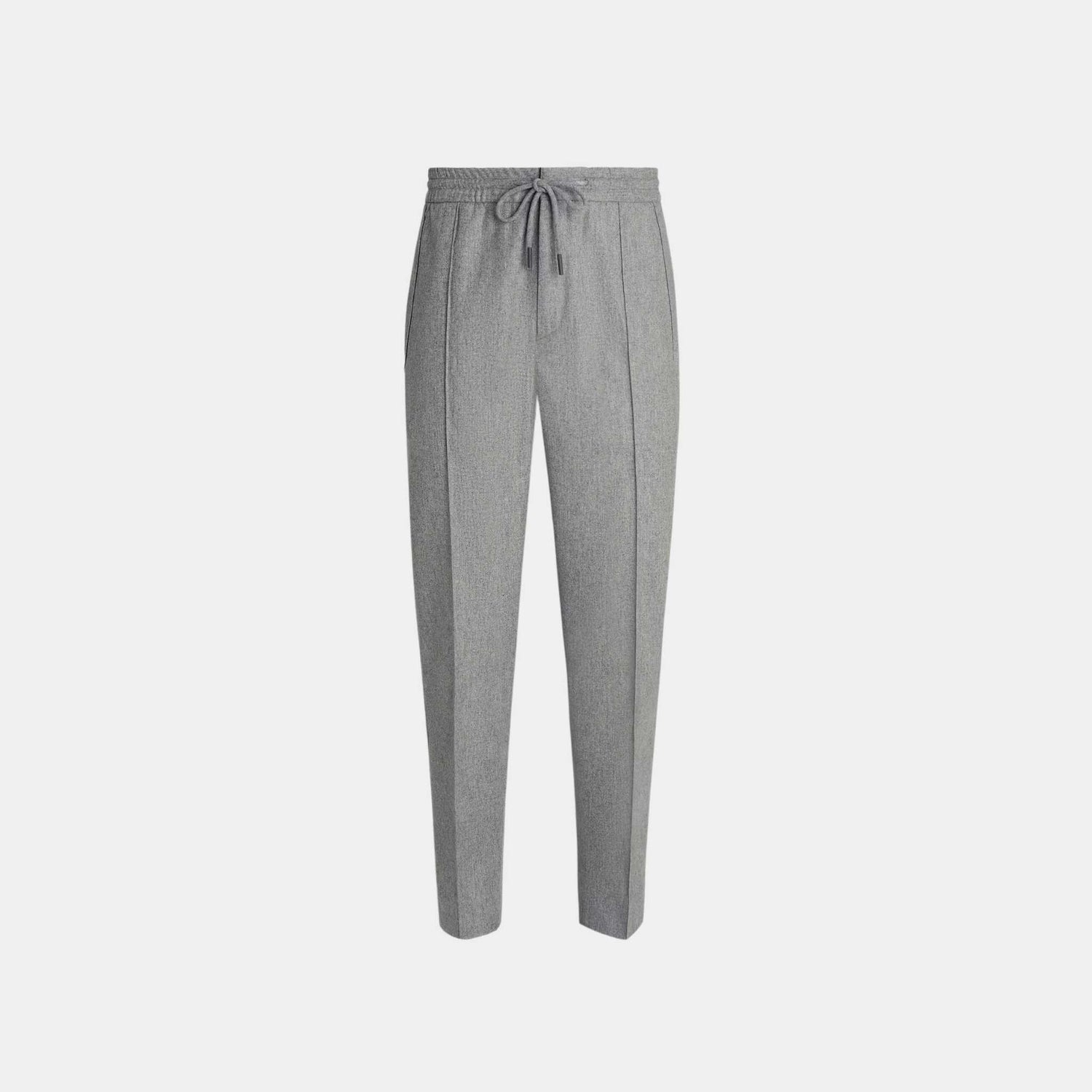Zegna 15milmil15 Wool Joggers, Grey Melange, Front