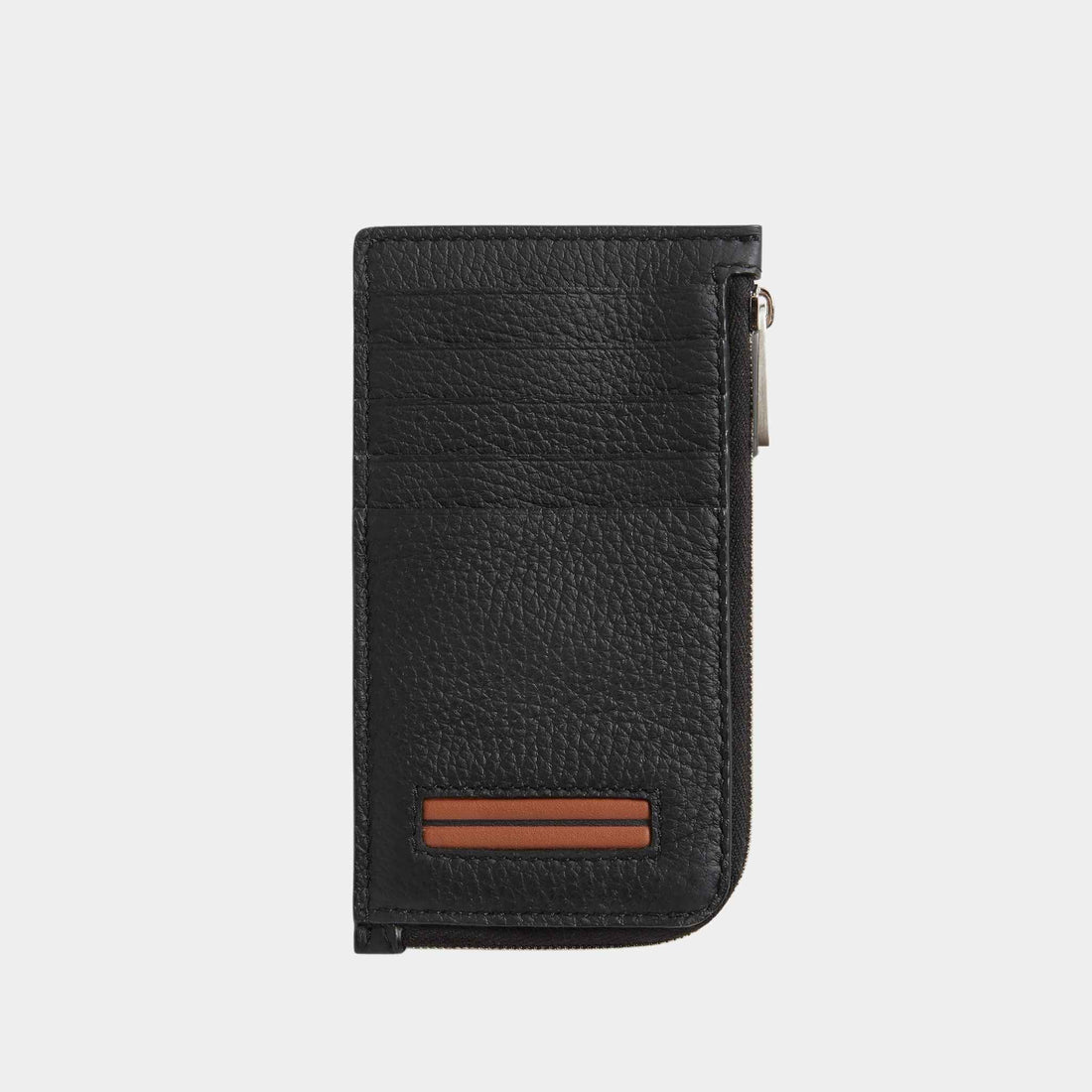 Zegna Black Deerskin 10cc Wallet, Front