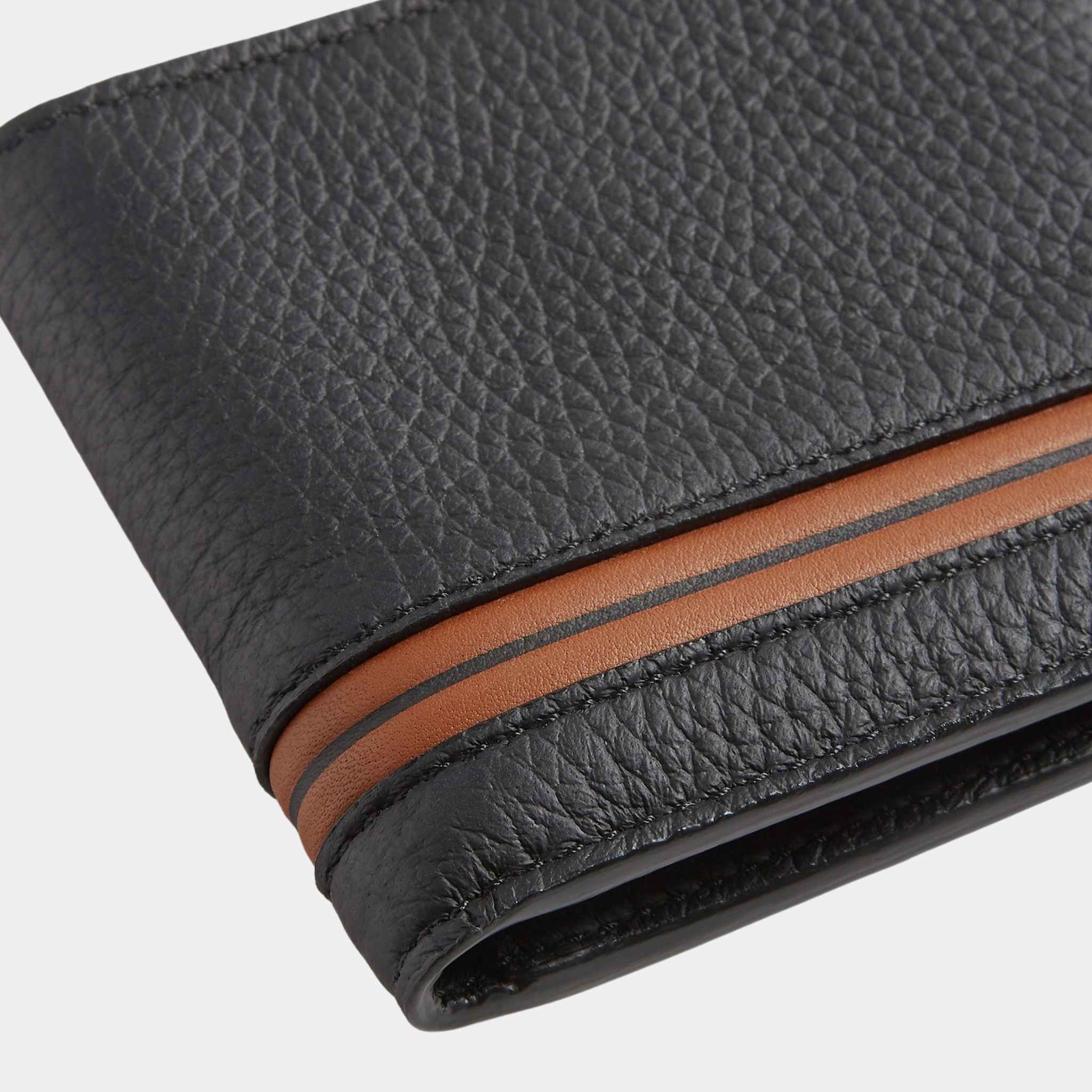 Zegna Black Deerskin Billfold Wallet, Close