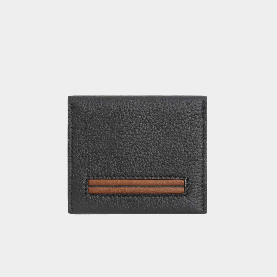 Zegna Black Deerskin Card Case, Front