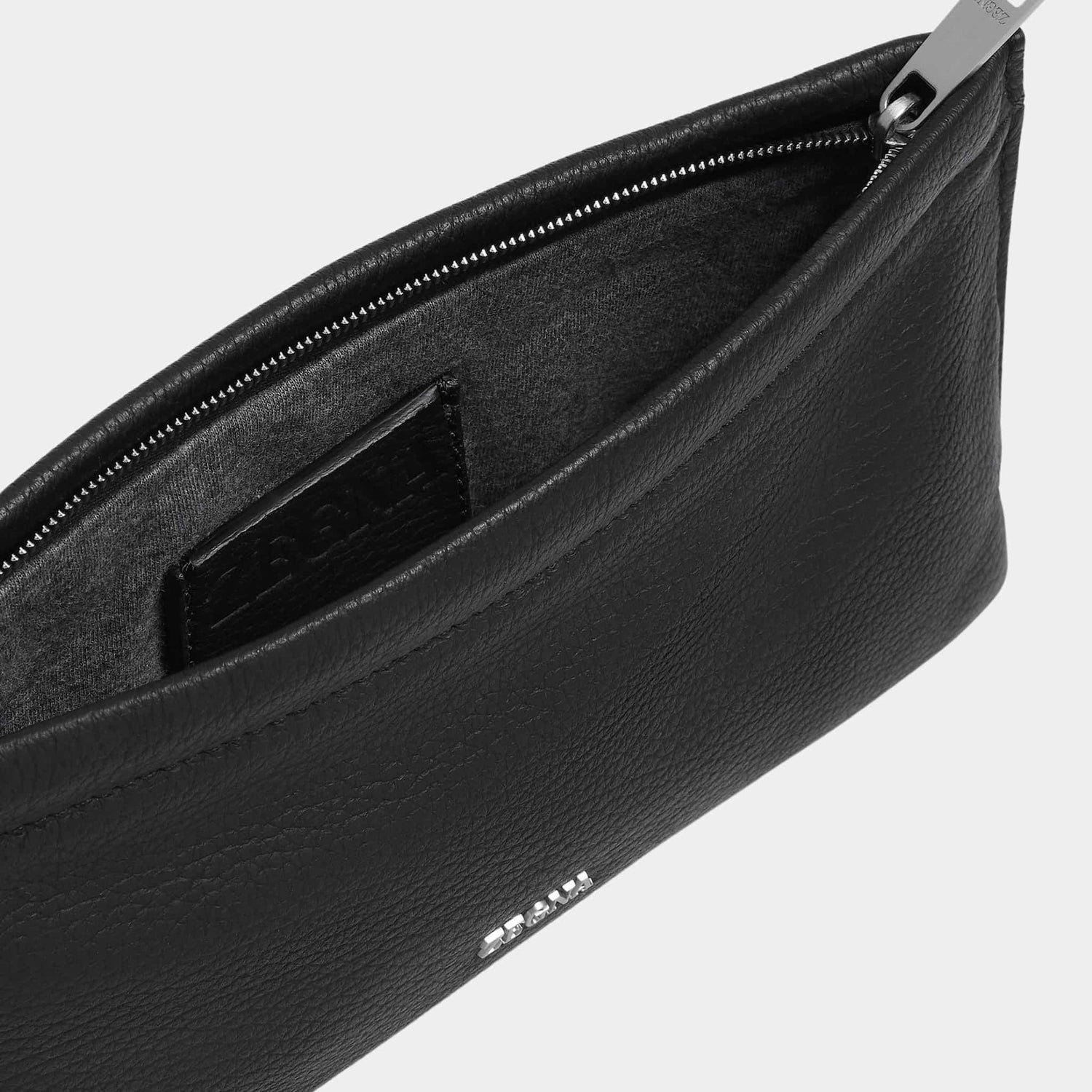 Zegna Black Deerskin Clutch, Inside