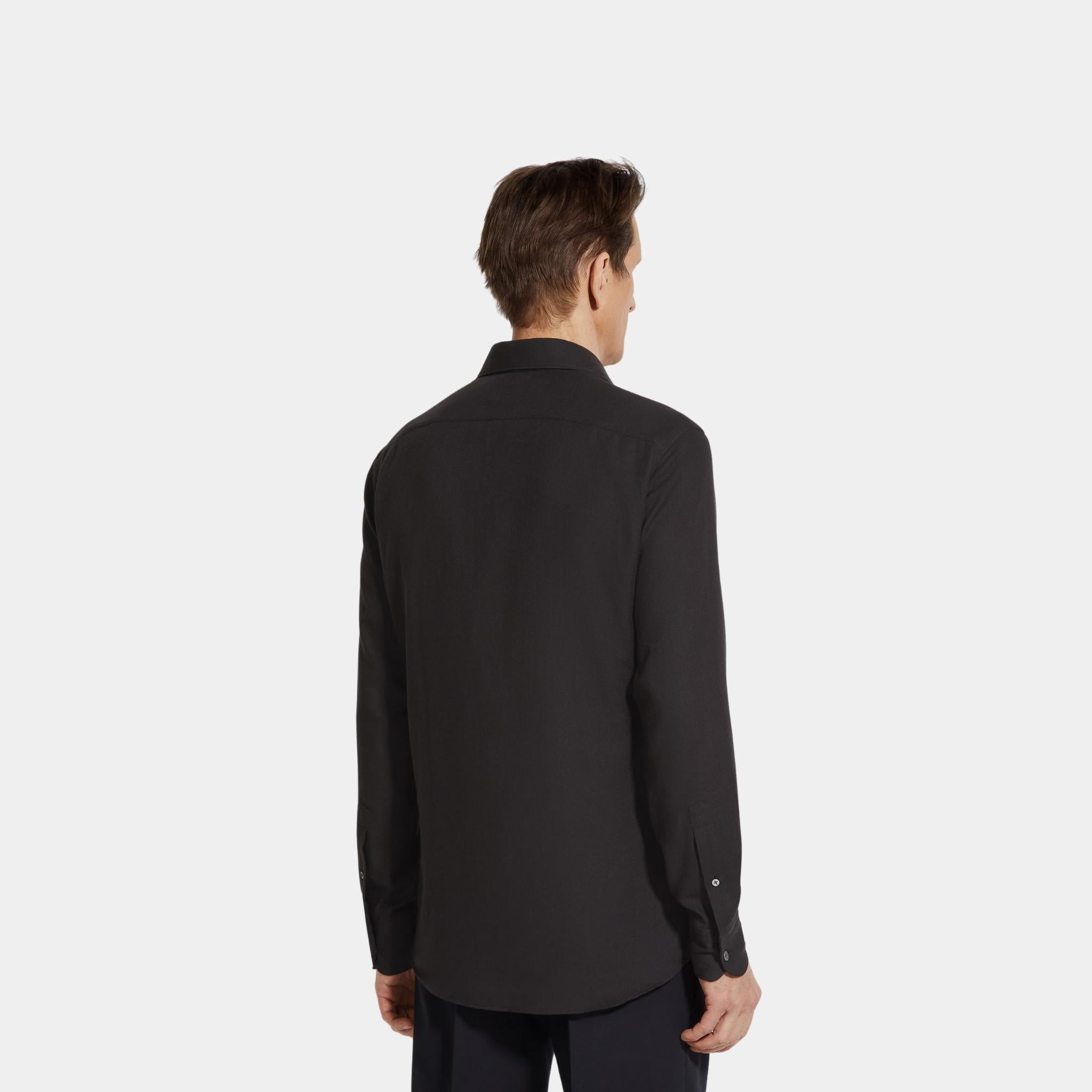 Zegna Cashco Shirt, Black, Back