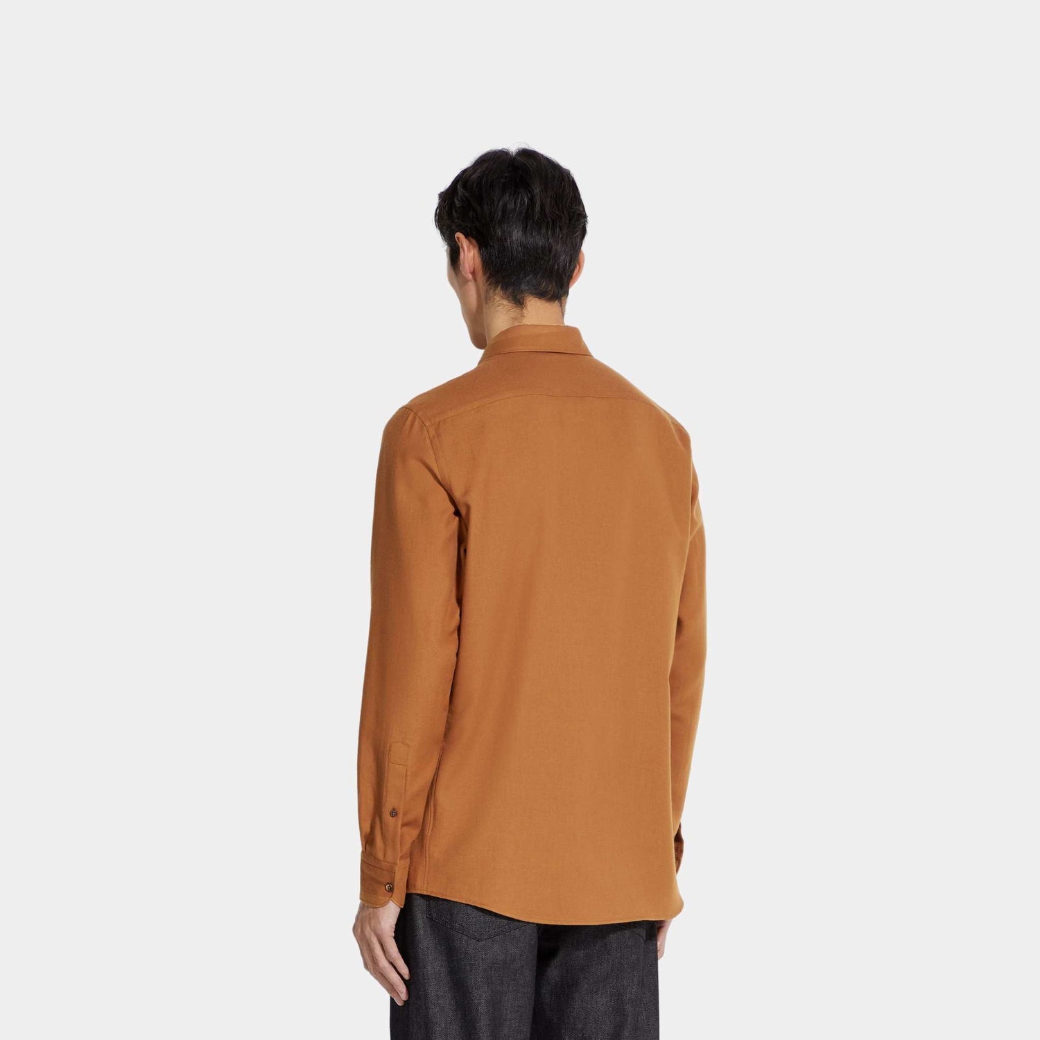 Zegna Cashco Shirt, Dark Foliage, Back