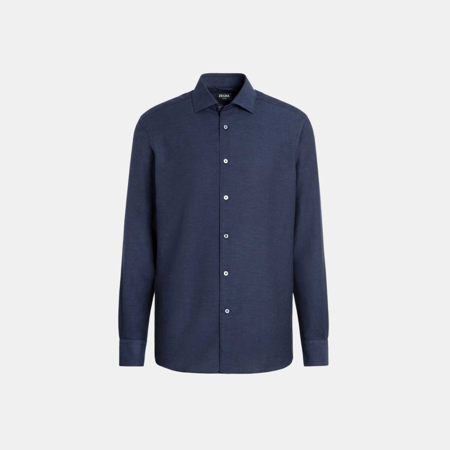Zegna Cashco Shirt, Navy Blue, Front