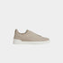 Zegna Cashmere Triple Stitch Light Taupe Sneakers, Front