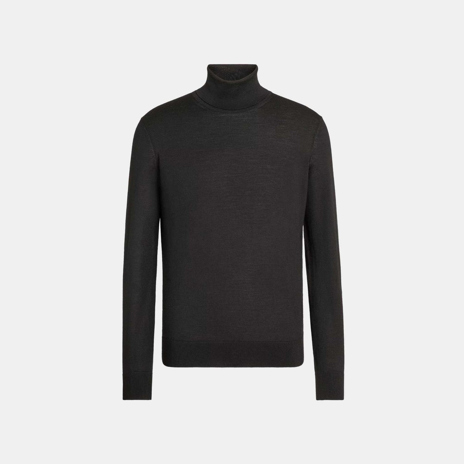Zegna Cashseta Turtleneck, Black, Front