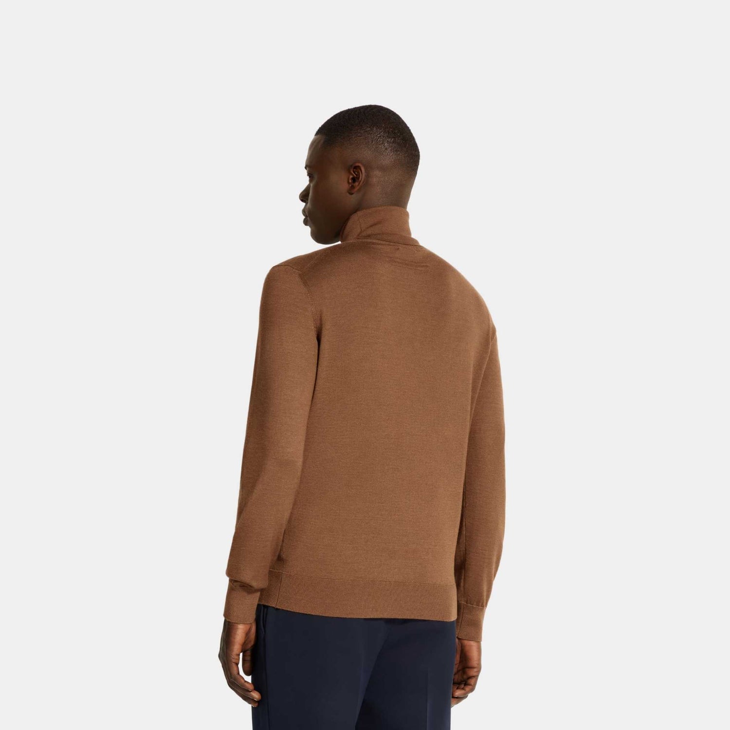 Zegna Cashseta Turtleneck, Dark Foliage, Back