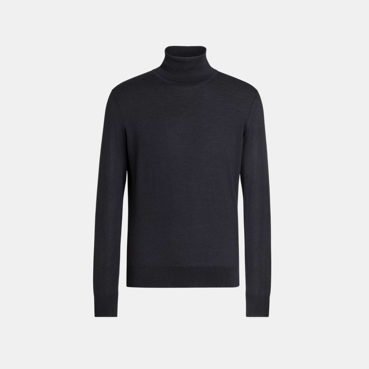 Zegna Cashseta Turtleneck, Navy Blue, Front