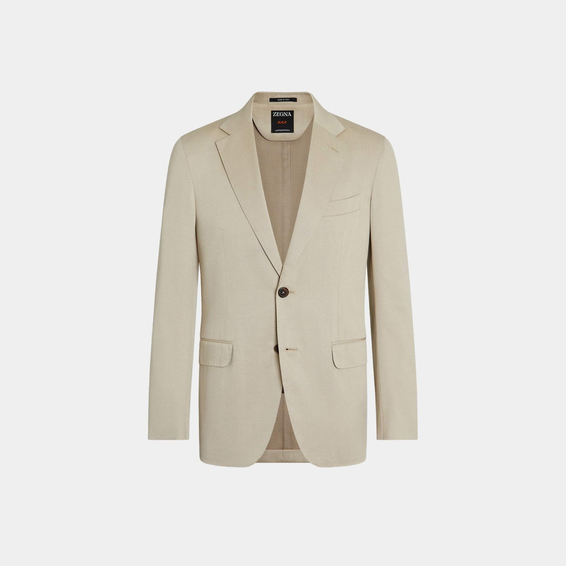 Zegna Centoventimila Cotton and Wool Jacket, Light Taupe, Front
