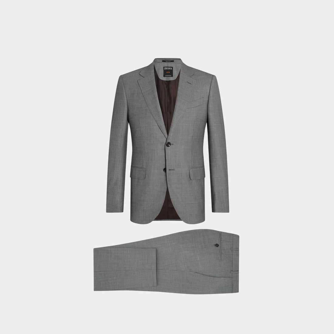 Zegna Centoventimila Wool Two-Piece Suit, Grey, Front