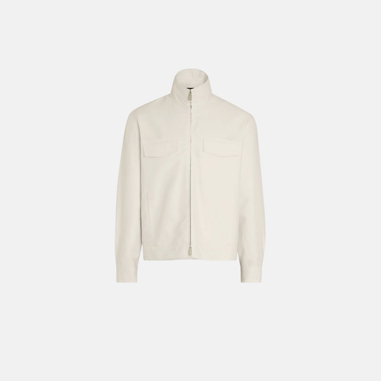 Zegna Crossover Cotton Linen And Silk Overshirt, Front