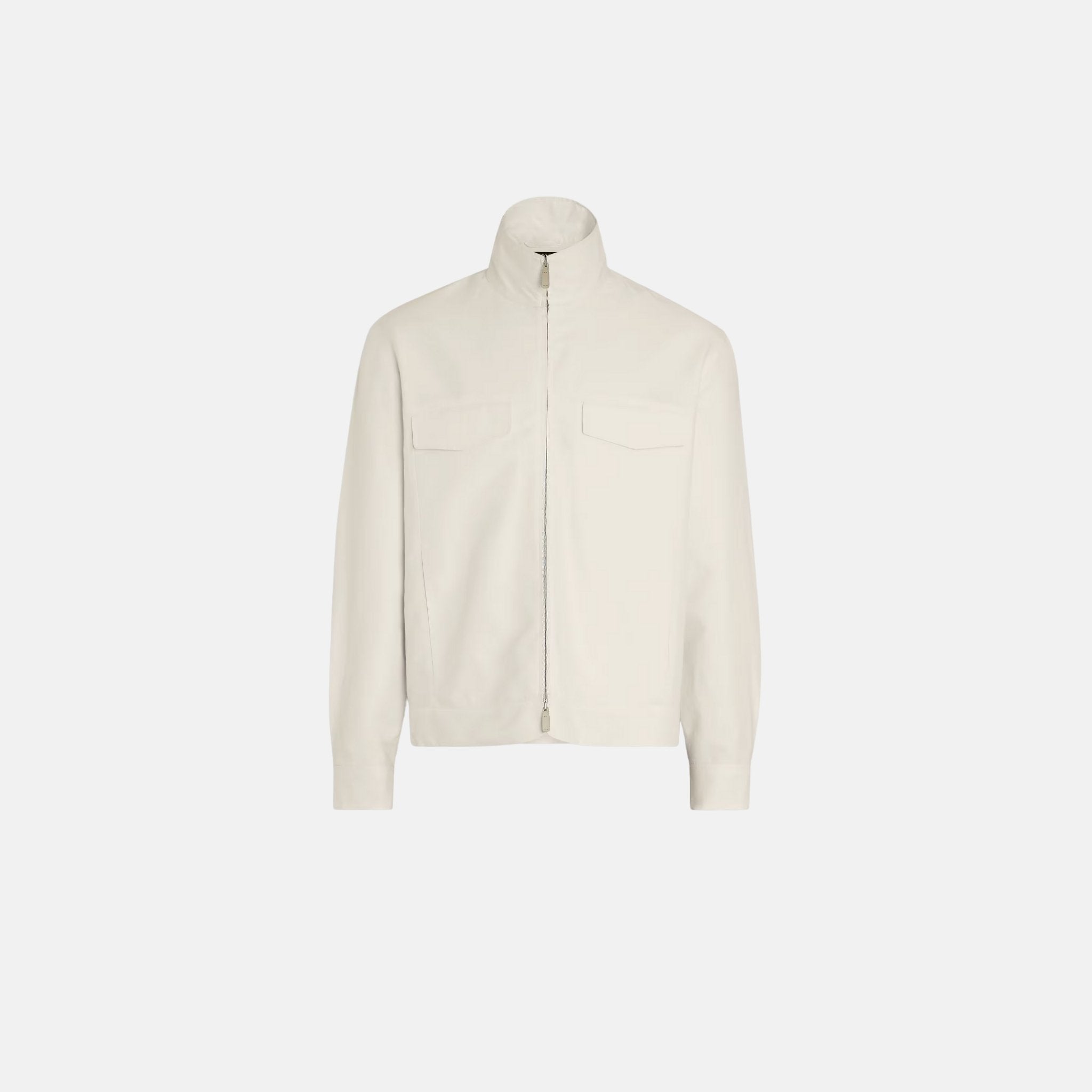 Zegna Crossover Cotton Linen And Silk Overshirt, Front