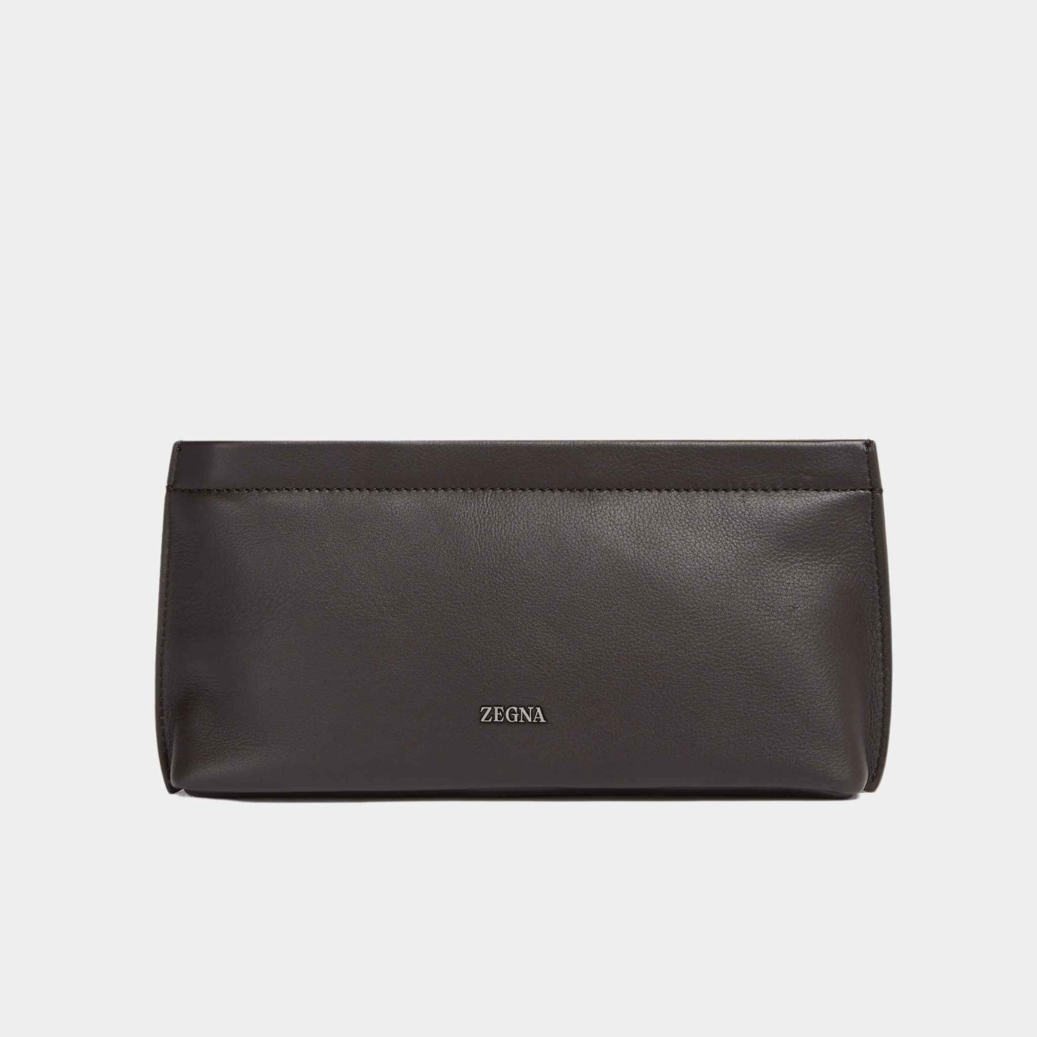Zegna Dark Brown SECONDSKIN Clutch, Front