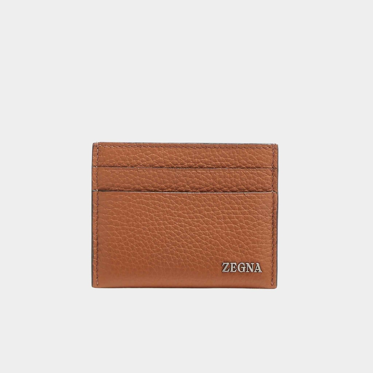 Zegna Deerskin Card Case, Foliage, Front