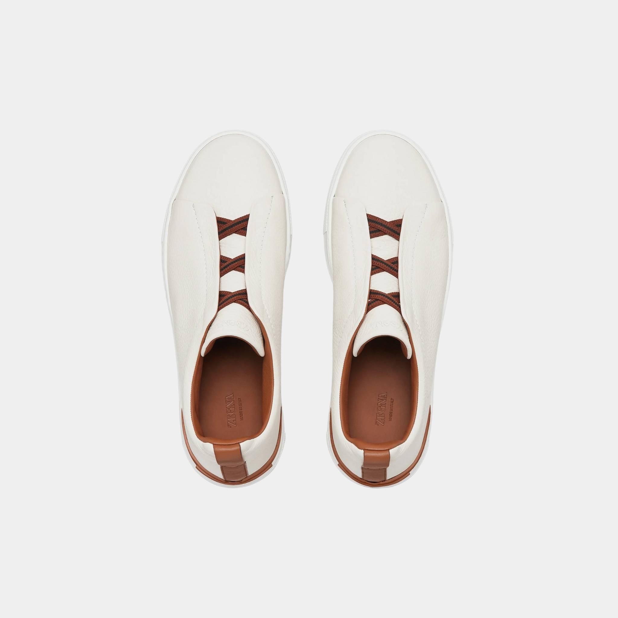 Deerskin Triple Stitch Low Top Sneakers