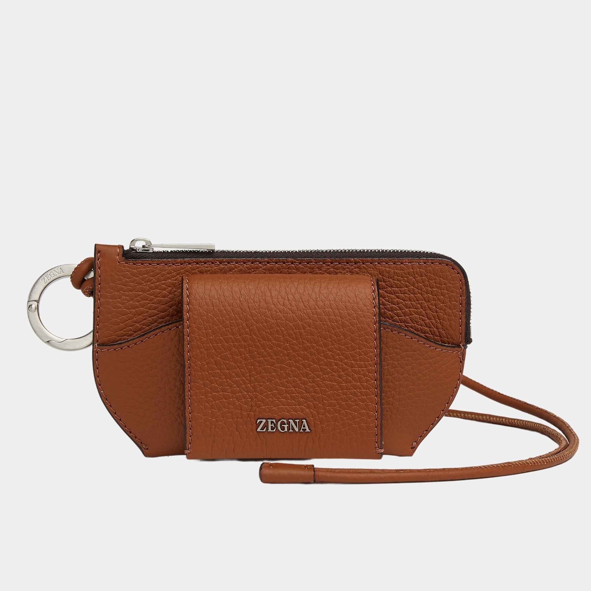 Zegna Foliage Deerskin Glasses Case, Front