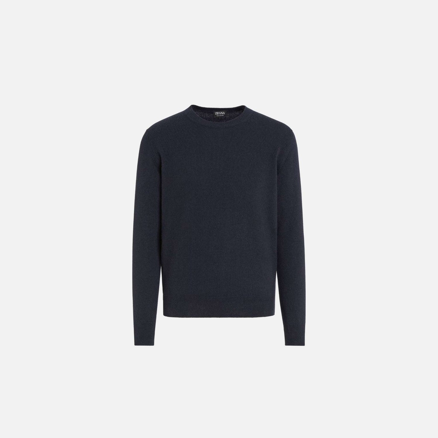 Zegna Melange Oasi Cashmere Crewneck, Navy Blue
