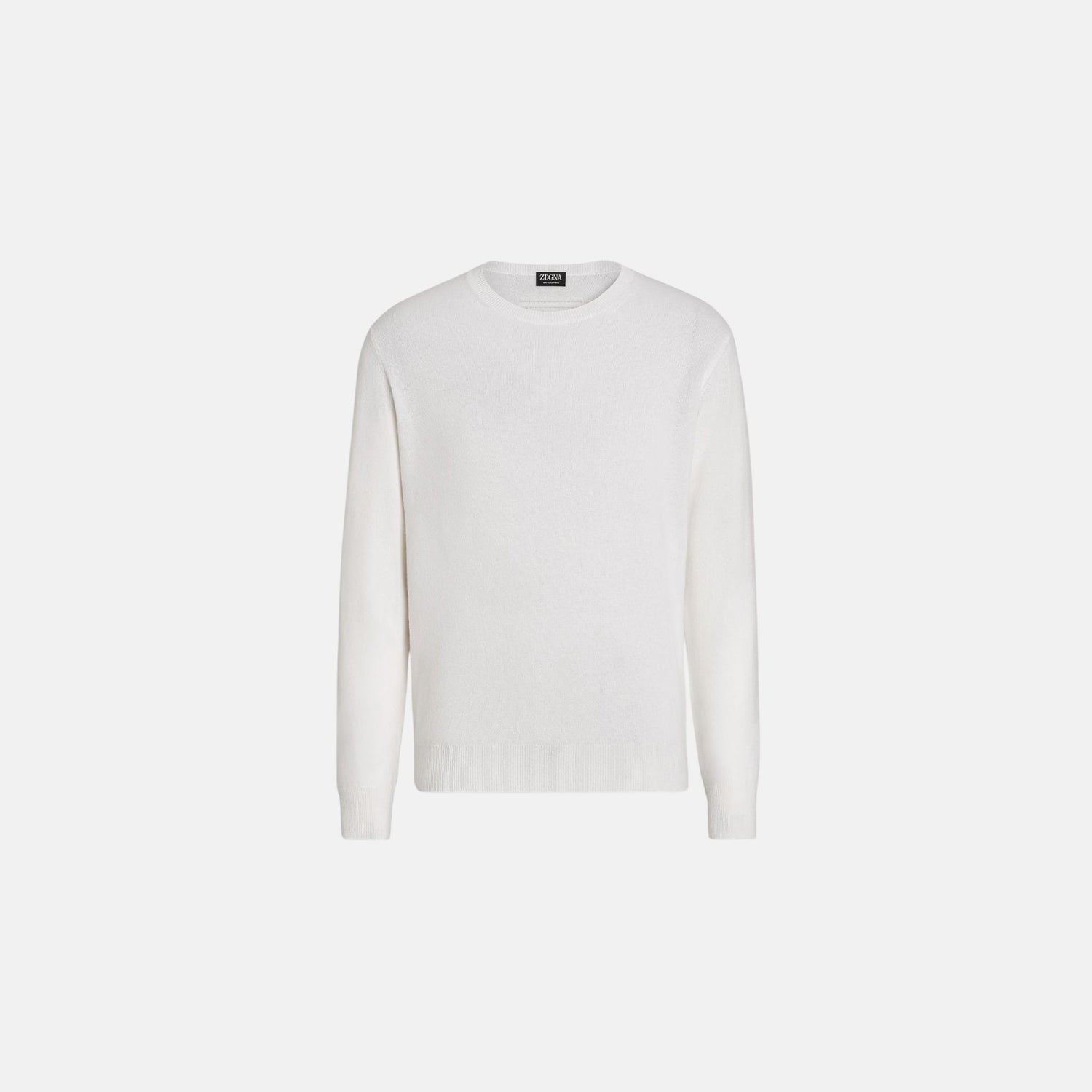 Zegna Melange Oasi Cashmere Crewneck, White