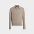 Zegna Melange Oasi Cashmere Light Taupe Polo Shirt, Front