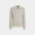 Zegna Melange Silk Cashmere and Linen Light Taupe Polo Shirt, Front