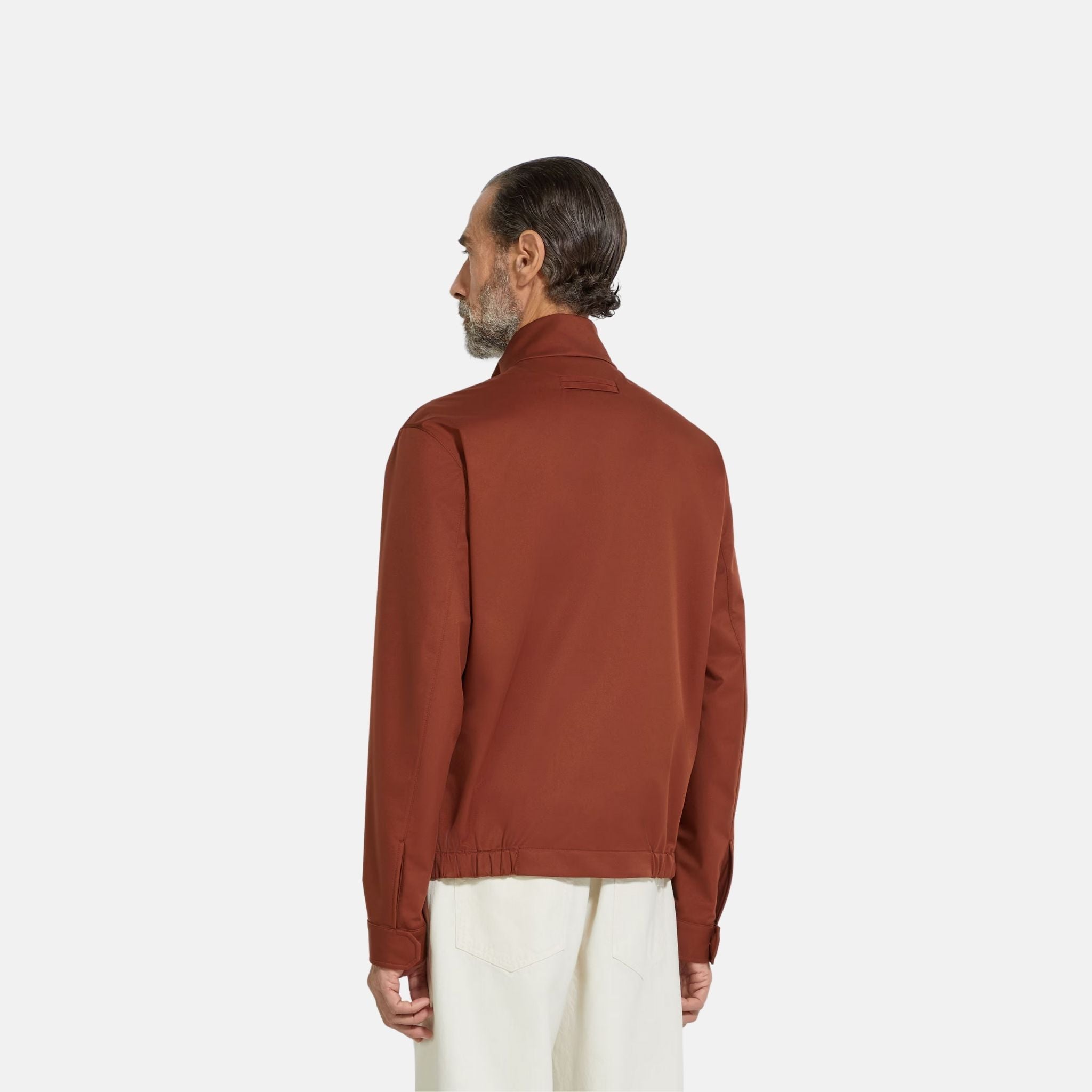 Zegna Motorin 100cc Microfiber Blouson, BrickRed, Back