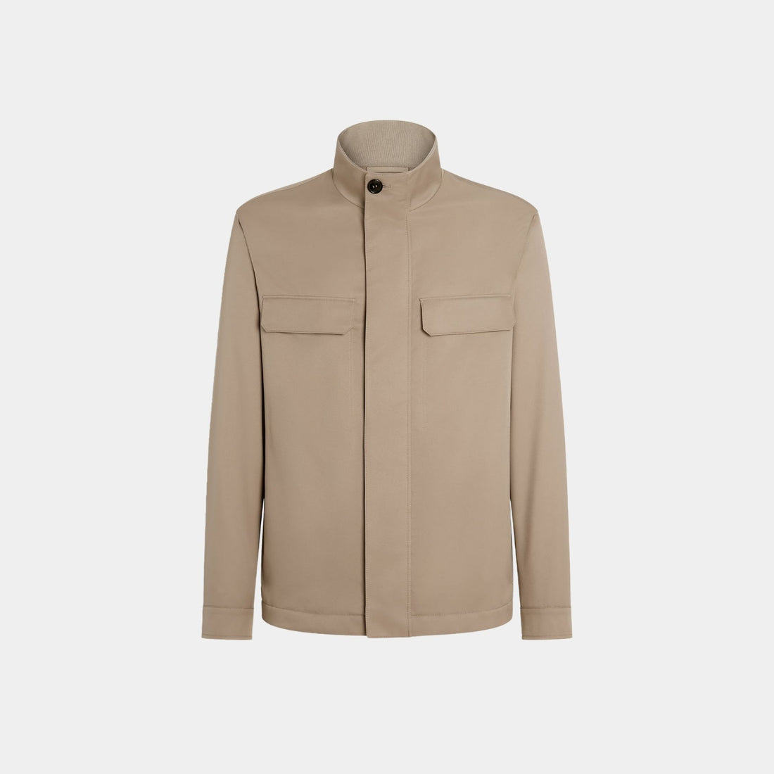 Zegna Motorin 125cc Microfiber Field Jacket, Light Taupe, Front